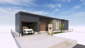 ガレージのある、愛車と暮らす平屋