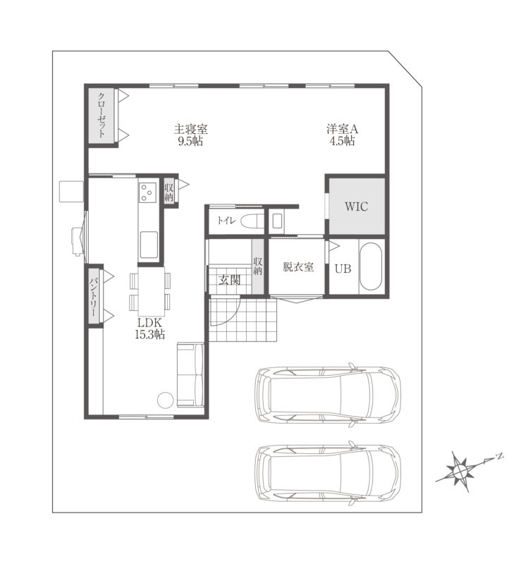 No.５の平屋参考プラン（延床21坪）