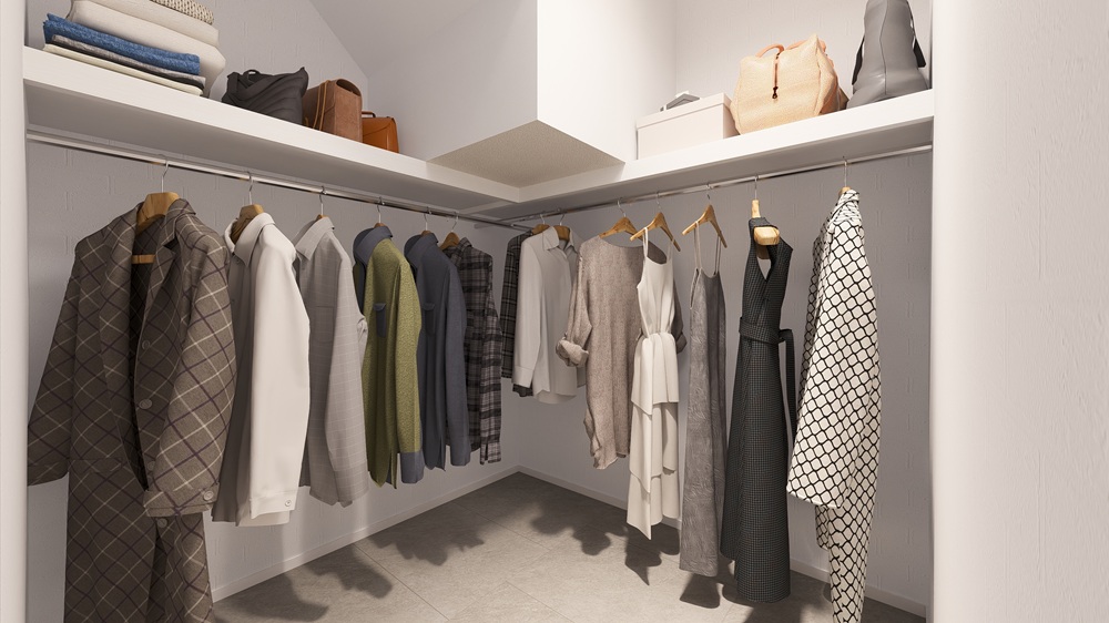 家族で使える１階のファミリークローゼット