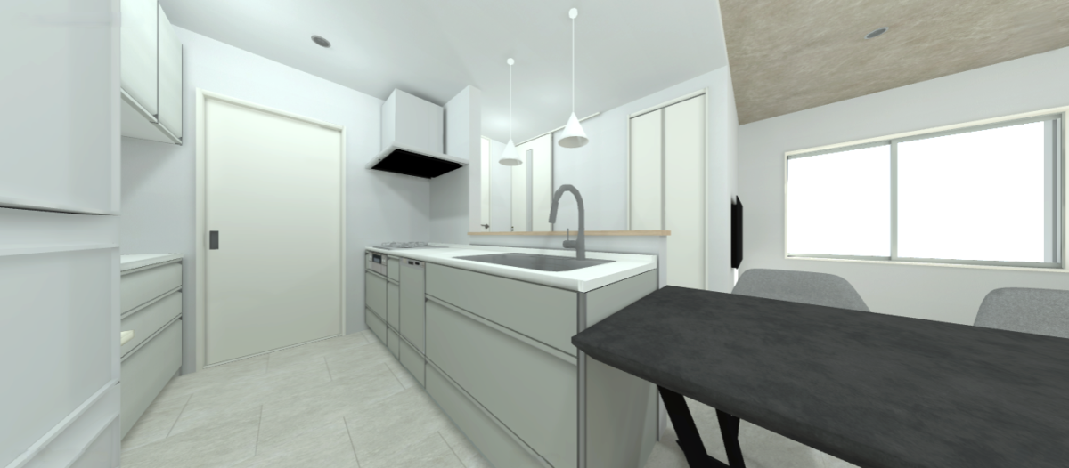 キッチン（IHコンロ【オール電化】/深型食洗機 /タッチレス水栓）/カップボード