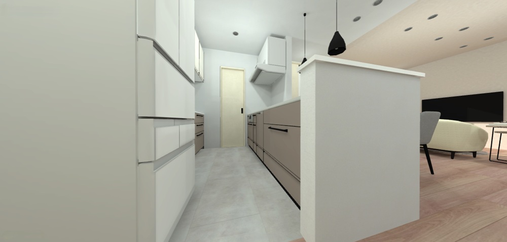 キッチン（IHコンロ【オール電化】/深型食洗機 /タッチレス水栓）/カップボード