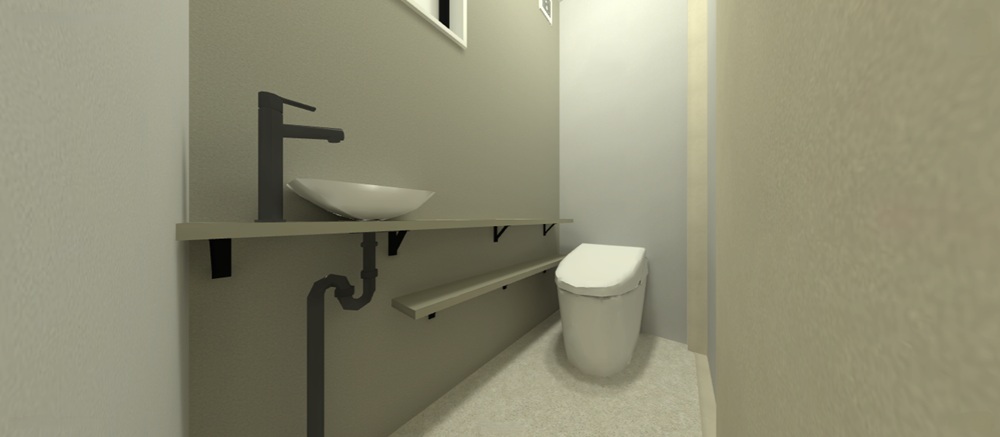 タンクレストイレ/スリム手洗い