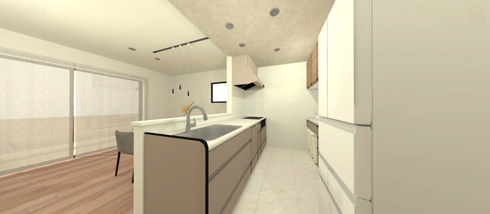 キッチン（IHコンロ【オール電化】/深型食洗機 /タッチレス水栓）/カップボード