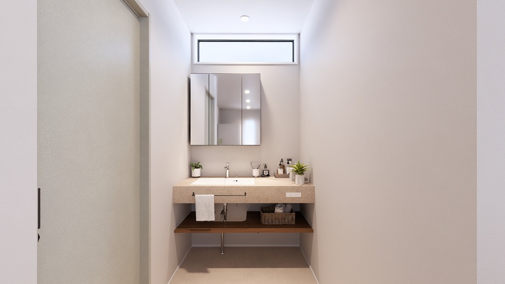 洗面脱衣別で使いやすい◎洗面台はスマートサニタリー