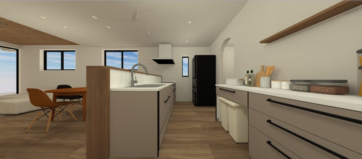 キッチン（IHコンロ【オール電化】/深型食洗機 /タッチレス水栓）/カップボード