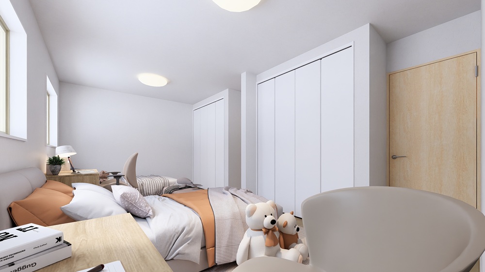 下地入りで間仕切り可能な２間続きの洋室