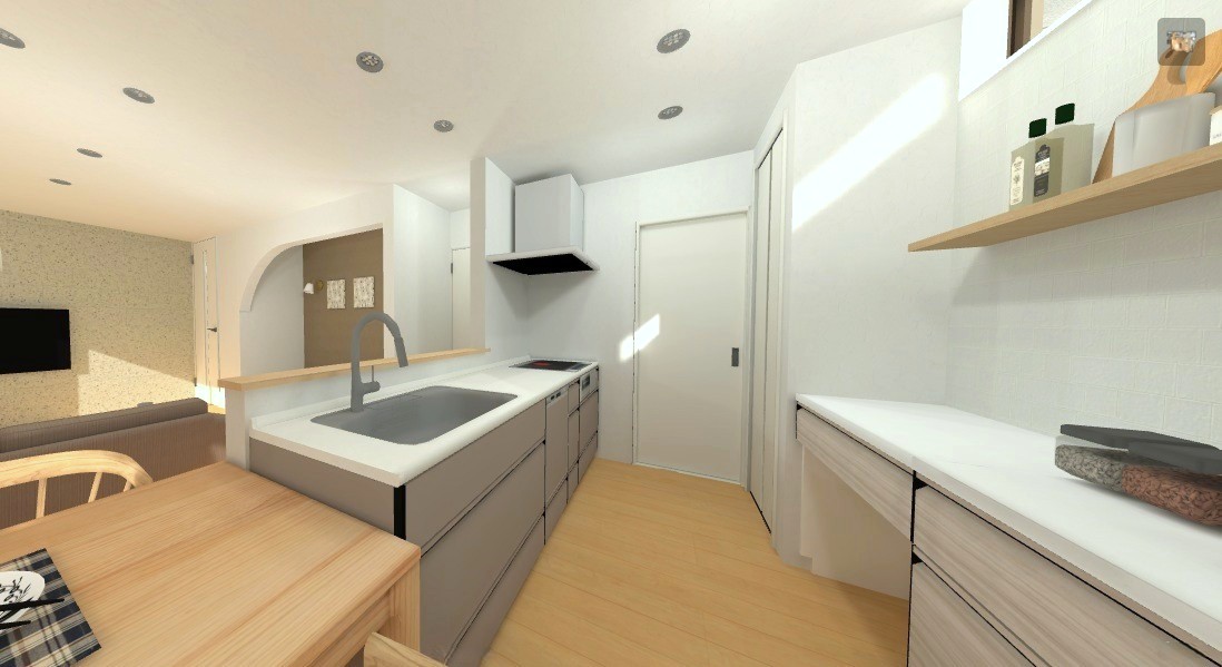 キッチン（IHコンロ【オール電化】/深型食洗機 /タッチレス水栓）/カップボード