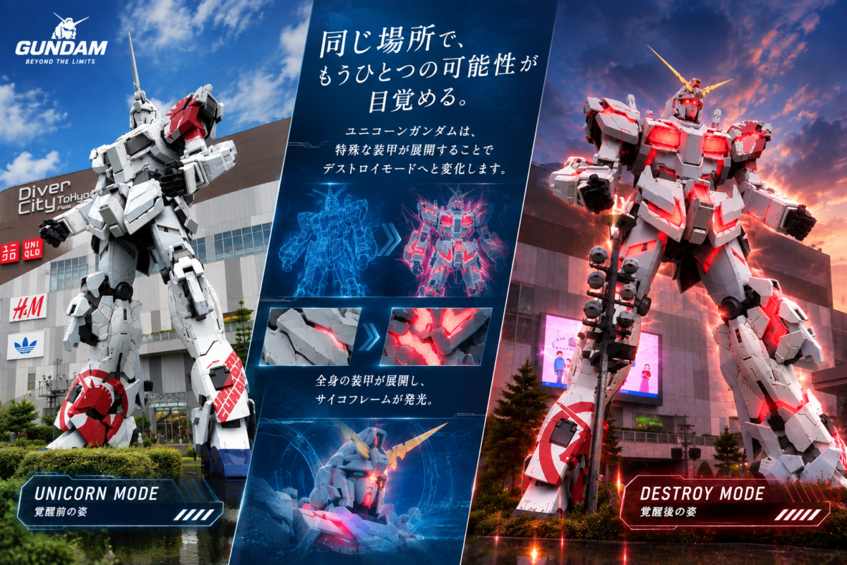 予約なしでガンダムベースへ。限定ガンプラを求めて父が動く。